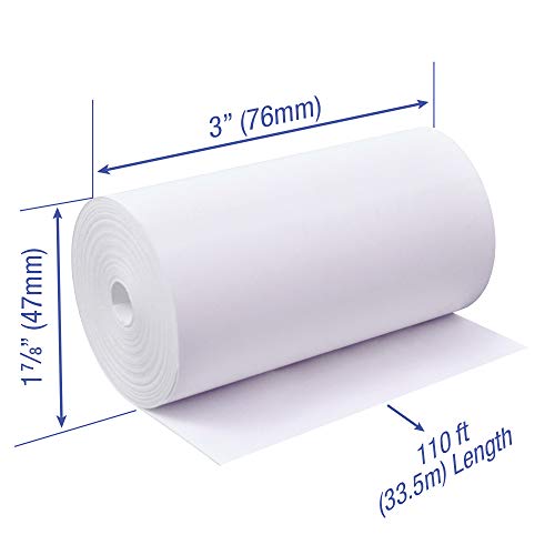 POS1 3 x 110 feet x 48 rolls CORELESS BPA Free Thermal Paper Rolls for Zebra iMZ320 thermal receipt printers. 47mm diameter - Image 2