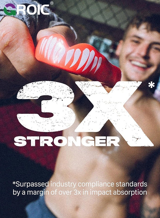 GROIC Sports Mouthguards,EVA Mouthguards,Mouthguard for Braces,Mouthguard Slim Fit,Mouth Guard with Case for Boxing, Basketball, Lacrosse, Football, MMA (Red) - Image 3