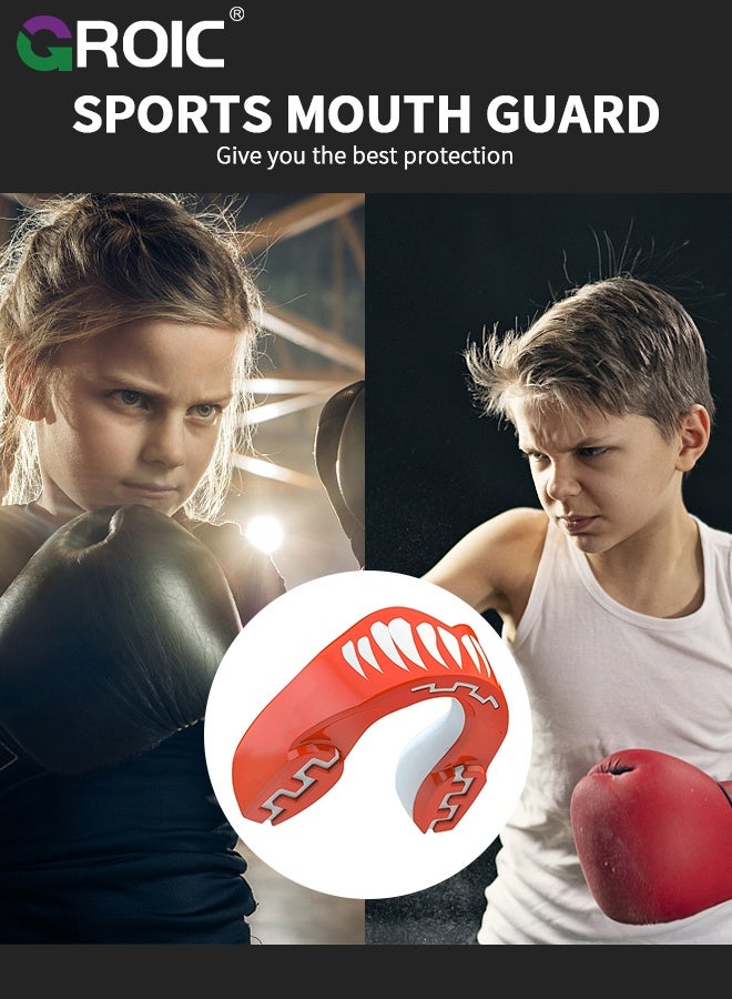 GROIC Sports Mouthguards,EVA Mouthguards,Mouthguard for Braces,Mouthguard Slim Fit,Mouth Guard with Case for Boxing, Basketball, Lacrosse, Football, MMA (Red) - Image 4
