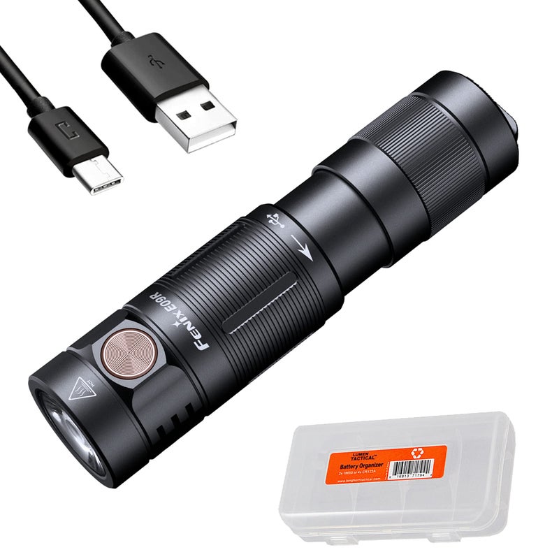 Fenix E09R EDC Flashlight, 600 Lumen USB-C Rechargeable, with Organizer - Image 1