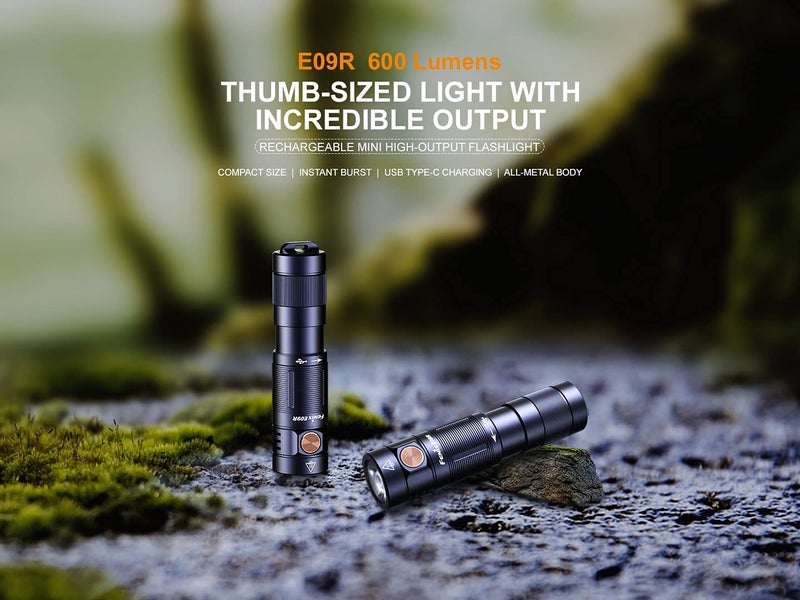 Fenix E09R EDC Flashlight, 600 Lumen USB-C Rechargeable, with Organizer - Image 3