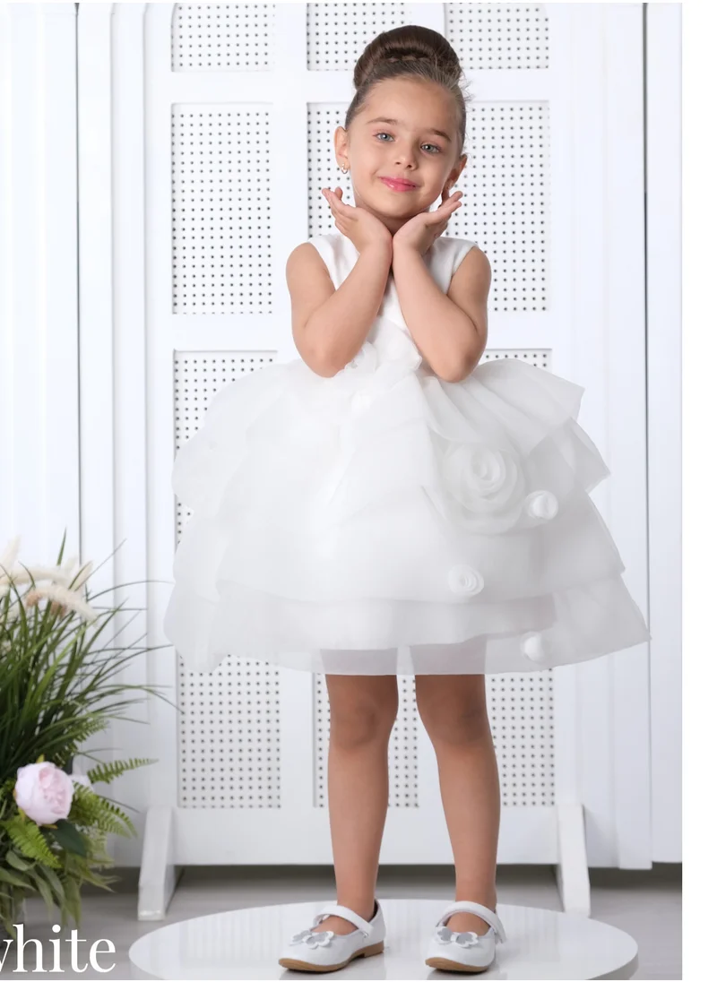 VIA BAMBINO Flower Baby Dress White 3080