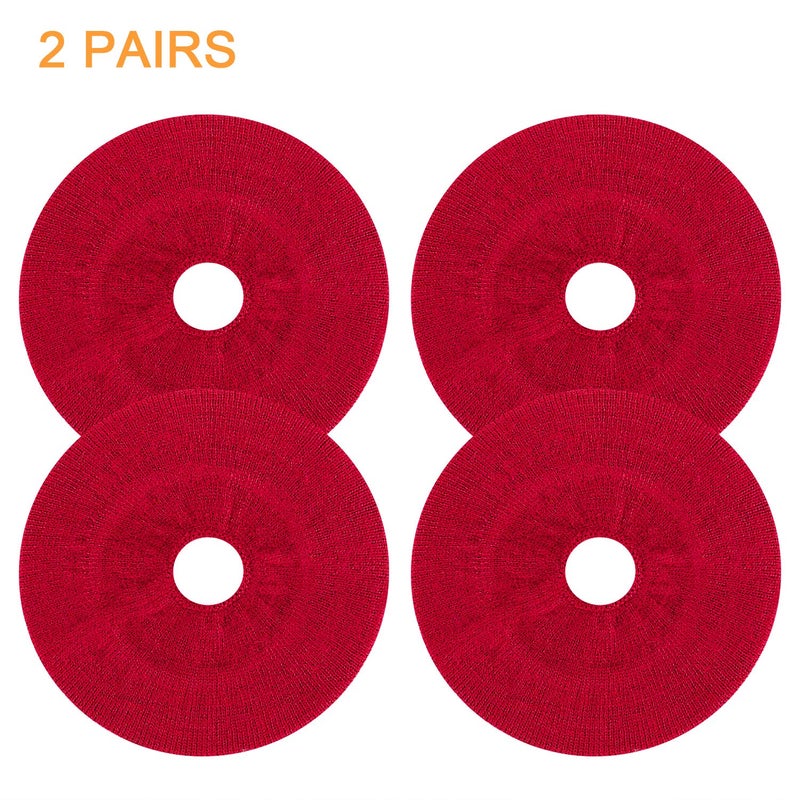 JARMOR Earpads Sweater Cover Protectors with Stretchable Knit Fabric for Beats Studio 3/2 Bose QC35 25 15 Headphones and Other Headsets with 3-4 Inch Ear Cushions [ 2 Pairs ] (Red) - Image 4