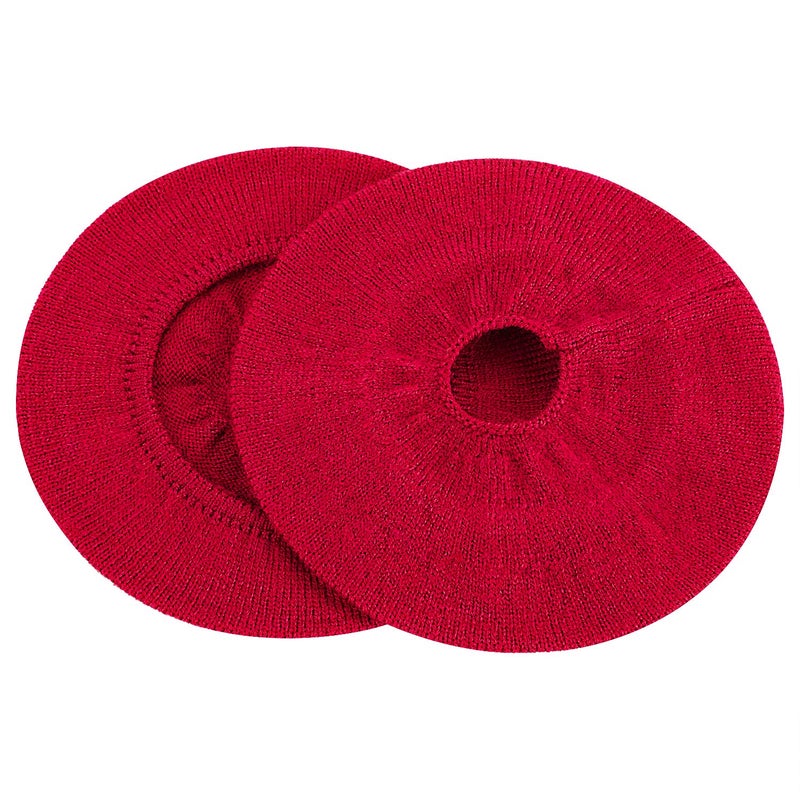 JARMOR Earpads Sweater Cover Protectors with Stretchable Knit Fabric for Beats Studio 3/2 Bose QC35 25 15 Headphones and Other Headsets with 3-4 Inch Ear Cushions [ 2 Pairs ] (Red) - Image 5