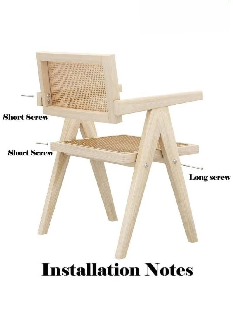 والالا كرسي شاندغار العتيق مع مقعد وظهر من الخيزران لغرفة الطعام وغرفة المعيشة والمكتب المنزلي والمقهى، باللون البني المحمر - Image 5