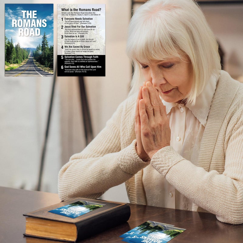 Noveread 200 Pcs Gospel Tract Card Salvation Cards Pocket Holy Postcard Prayer Postcards Christian Inspirational Bible Verses Bookmark for Christian Gift(the Romans Road) - Image 5