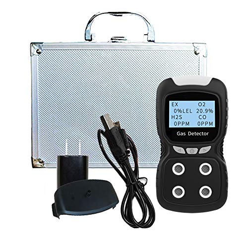 XLA Alert Portable Gas Detector, Gas Clip 4 Gas Monitor Meter Tester Analyzer, Rechargeable LCD Display Sound Light Shock Air Quality Tester, 2 Year Detector… - Image 4