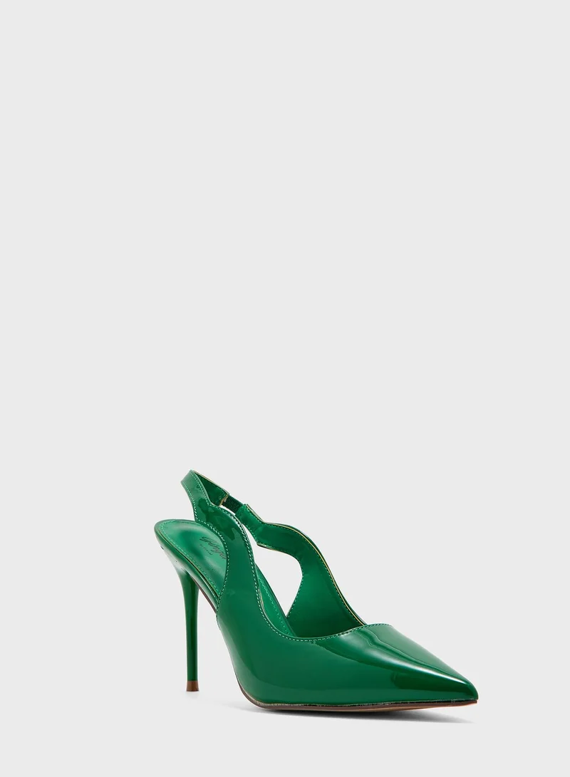 Ginger Patent Back Strap Pump
