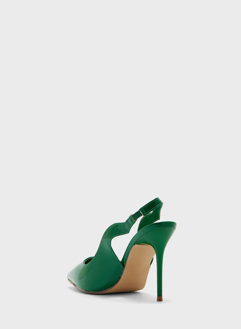 Ginger Patent Back Strap Pump