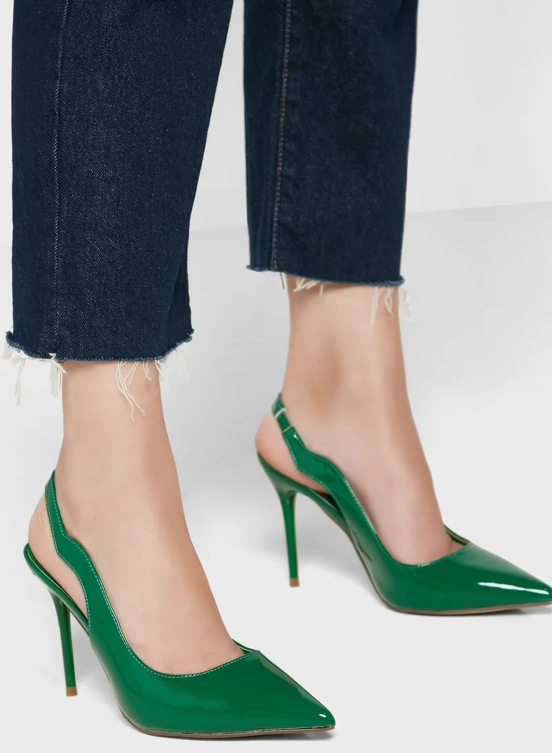 Ginger Patent Back Strap Pump