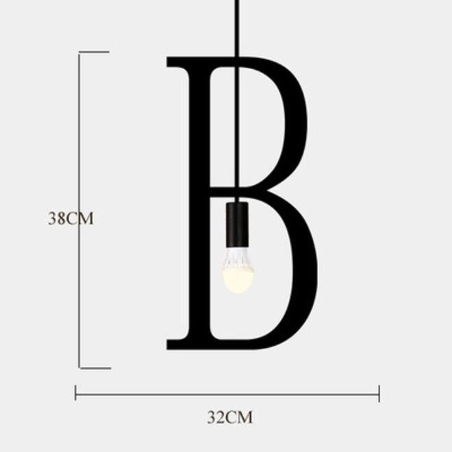 Vintage Letter Pendant Light, Cafe Restaurant Bar Iron Chandelier - Image 2