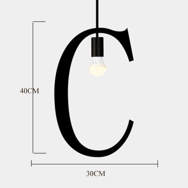 Vintage Letter Pendant Light, Cafe Restaurant Bar Iron Chandelier - Image 3