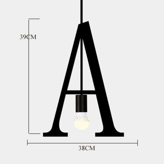 Vintage Letter Pendant Light, Cafe Restaurant Bar Iron Chandelier - Image 1
