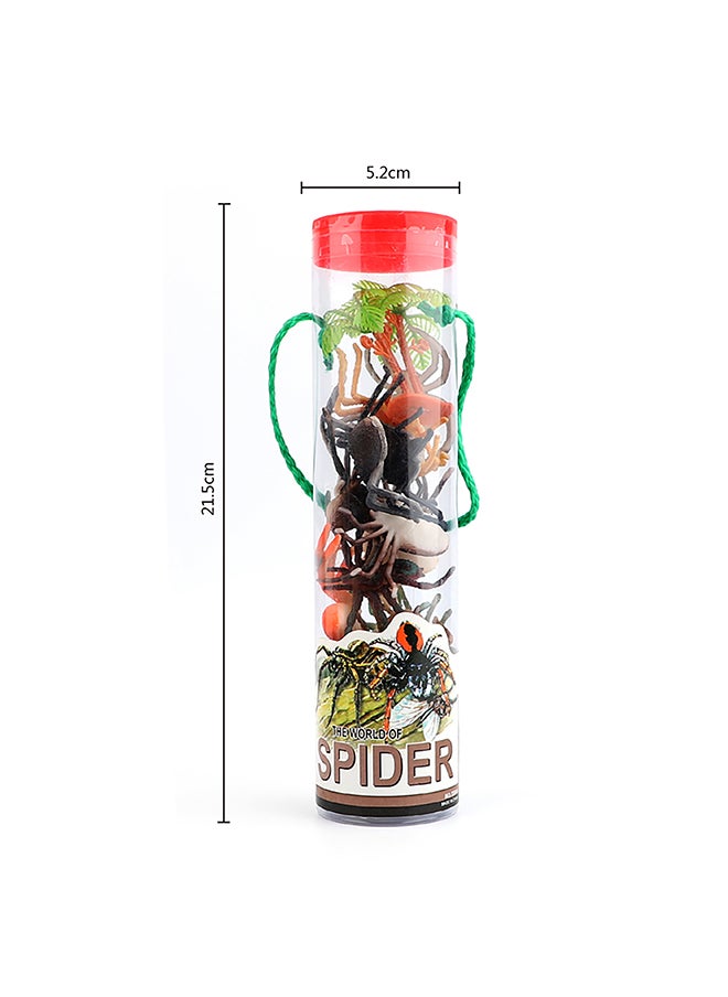 Galaxy Toys - Galaxy Creepy Crawly Spider Set - 13 Pieces | Realistic Spider Figures with Palm Tree Accessory in Portable Container - Image 1