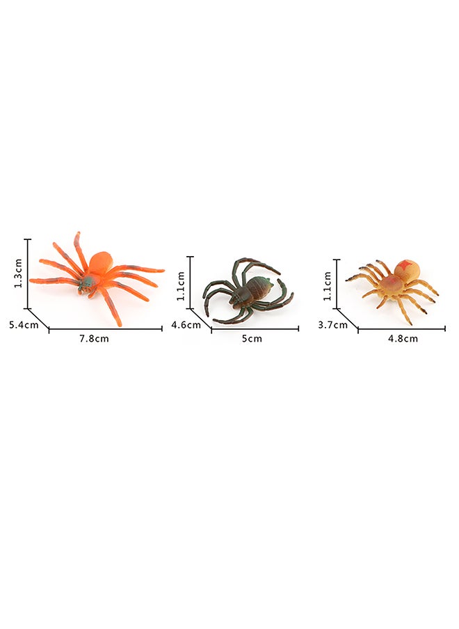 Galaxy Toys - Galaxy Creepy Crawly Spider Set - 13 Pieces | Realistic Spider Figures with Palm Tree Accessory in Portable Container - Image 1
