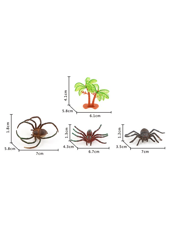 Galaxy Toys - Galaxy Creepy Crawly Spider Set - 13 Pieces | Realistic Spider Figures with Palm Tree Accessory in Portable Container - Image 1