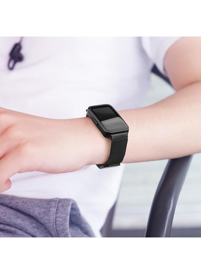 Metal Strap Compatible with HUAWEI Band 9 / HUAWEI Band 8 / Stainless Steel Replacement Band with Folding Clasp, Adjustable Replacement Bracelet Wristband - Image 3
