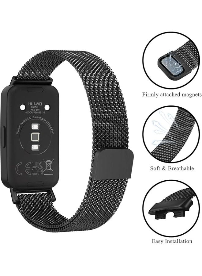 Metal Strap Compatible with HUAWEI Band 9 / HUAWEI Band 8 / Stainless Steel Replacement Band with Folding Clasp, Adjustable Replacement Bracelet Wristband - Image 4