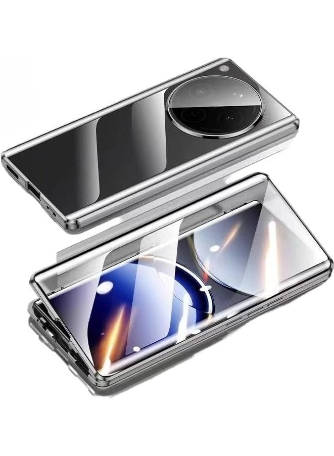 Double Sided Glass Case Compatible with Oppo Find X8 Pro Case, Built-in Magnetic, Seismic and Anti Fall Cover with Oppo Find X8 Pro