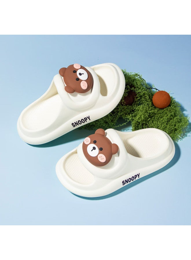 Snoopy Children's Slippers, Boys' Indoor Home Shoes, Girls' Cartoon Slide Sandals, 1204 White, Size 28 - Image 3