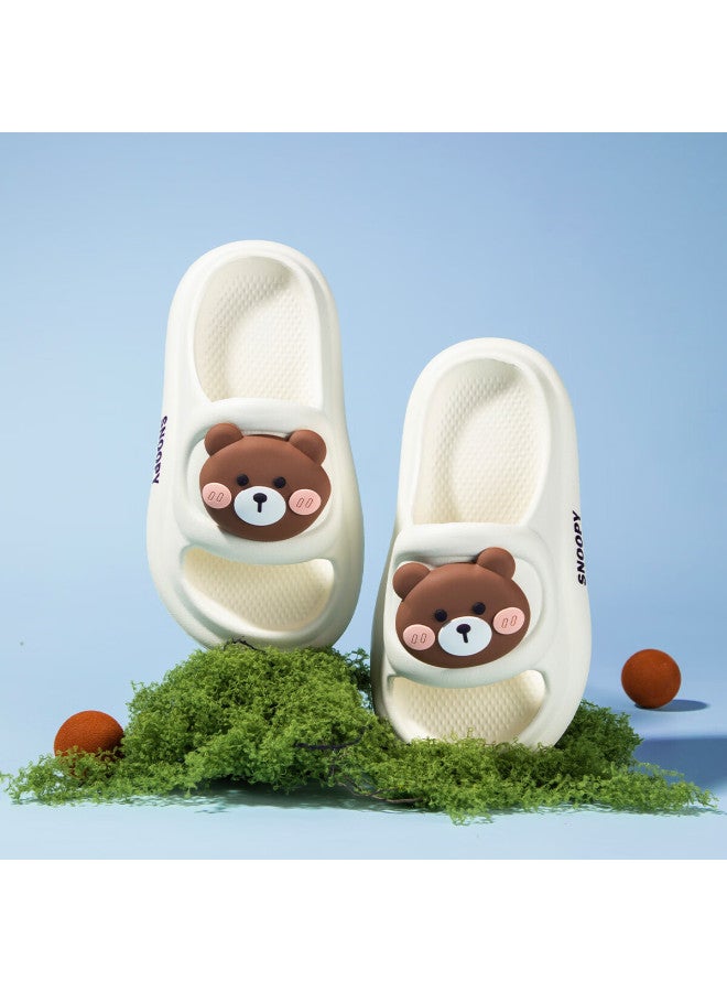 Snoopy Children's Slippers, Boys' Indoor Home Shoes, Girls' Cartoon Slide Sandals, 1204 White, Size 28 - Image 2