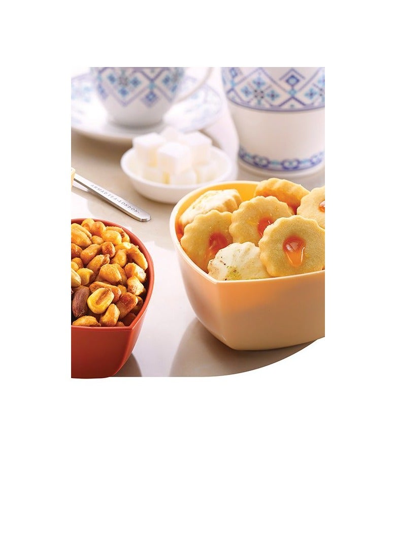 Lamsa Plast heart-shaped plastic bowl set for nuts, 6 pieces - 12 cm, multi-colour.14085 - Image 2