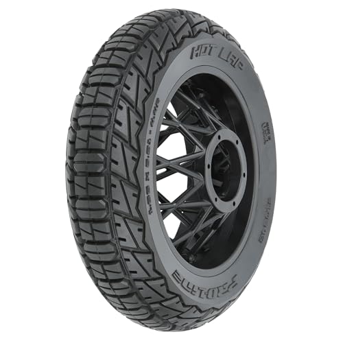 Pro-line Racing Hot Lap S3 Motorcycle Rear Tire Mounted on Black Supermoto Wheel for Promoto-MX Rear PRO1024310 - Image 1
