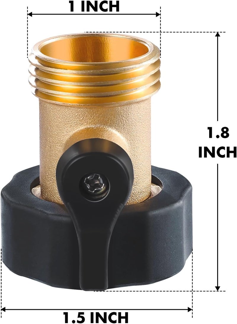 Twinkle Star Heavy Duty Brass Shut Off Valve Garden Hose Connector, Set of 2, TWIS3001 - Image 2