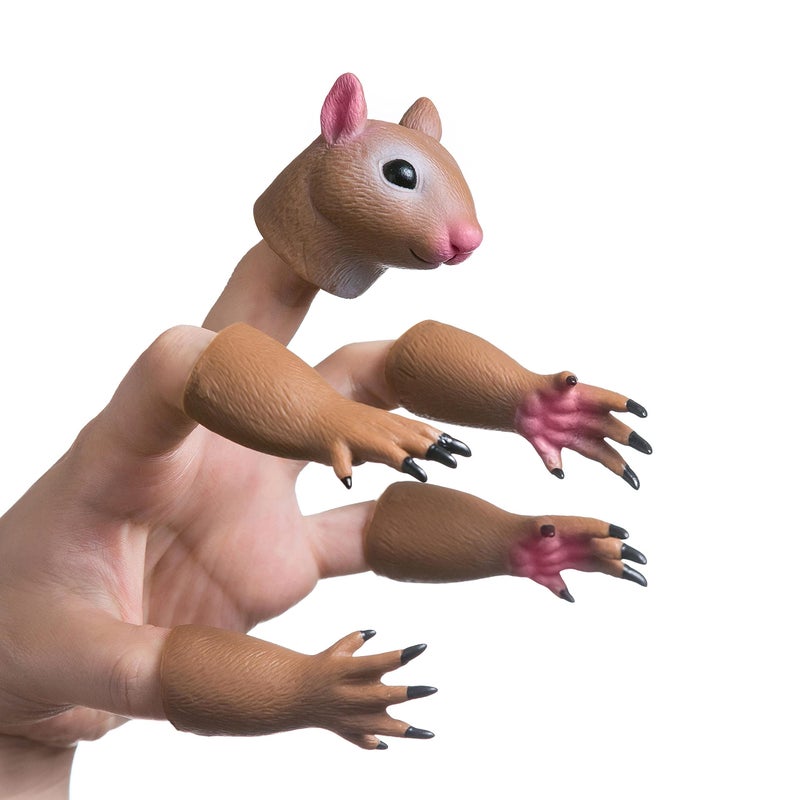 AQKILO Squirrel Finger Puppet Tiny Hands Theater Prop Funny Gag Gift for White Elephant Easter Basket Swap Adults and Kids - Image 4