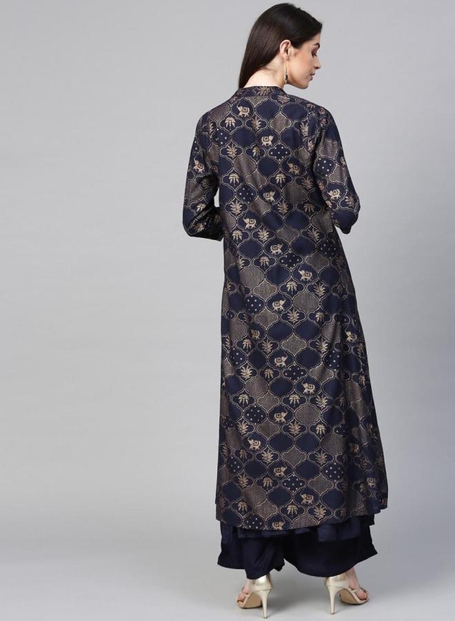 آي شين طقم كورتا مطبوعة مع بنطلون بالازو وجاكيت من إيشين - Image 3