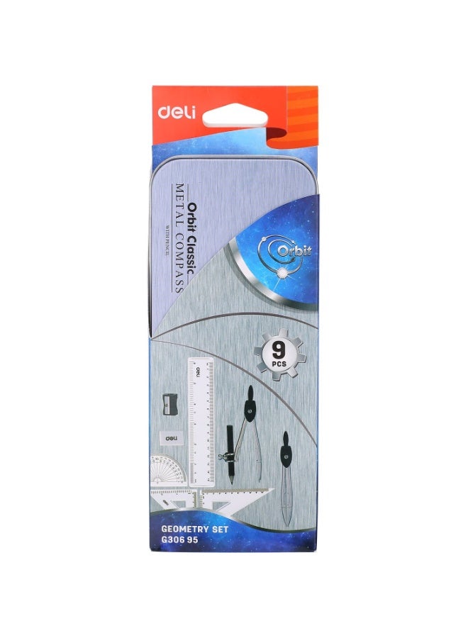 DELI METAL GEOMETRY SET 9PCS EG30695 - Image 1