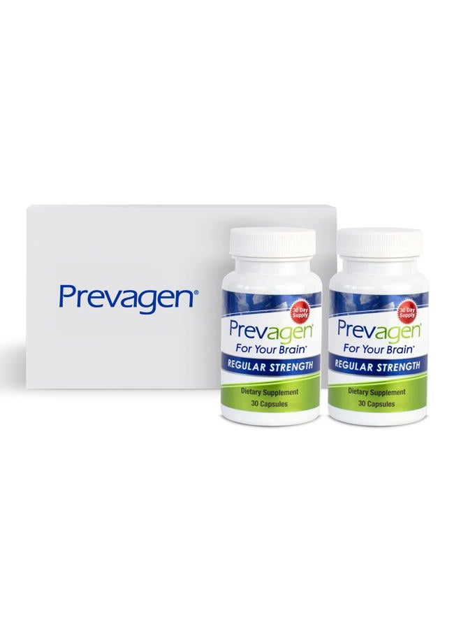 Prevagen Regular Strength 10mg, 30 Capsules |2 Pack| with Apoaequorin & Vitamin D with Attractive and Stackable Prevagen Storage Box - Image 1