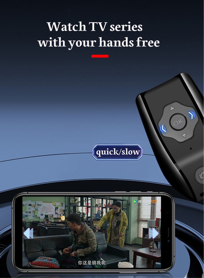 Ocean Bluetooth Remote Phone Page Turner Available for  Scroll Controller Wireless Remote Control Camera Shutter Remote for Android and ios (Black) - Image 3