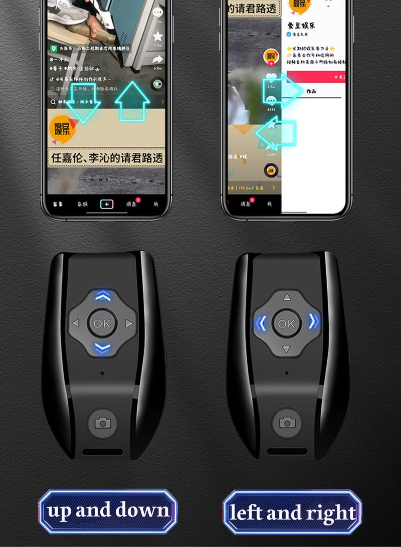 Ocean Bluetooth Remote Phone Page Turner Available for  Scroll Controller Wireless Remote Control Camera Shutter Remote for Android and ios (Black) - Image 4