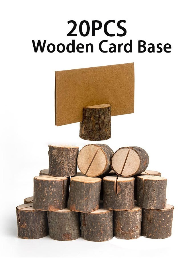 GMORO 20 Pieces of Wooden Card Base,Display Stand,Card Holder,Table Number Stand,Suitable for Dining Tables, Weddings,Photos, Menus,and Meetings  - Image 1