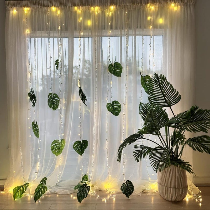 SKYWINS 7Pcs White Net Curtain for Decoration for Anniversary, Wedding, Pooja-Birthday Backdrop Decoration| Decoration Curtains for Background| Birthday Curtain Kit| Birthday Tent Decoration Set - Image 1