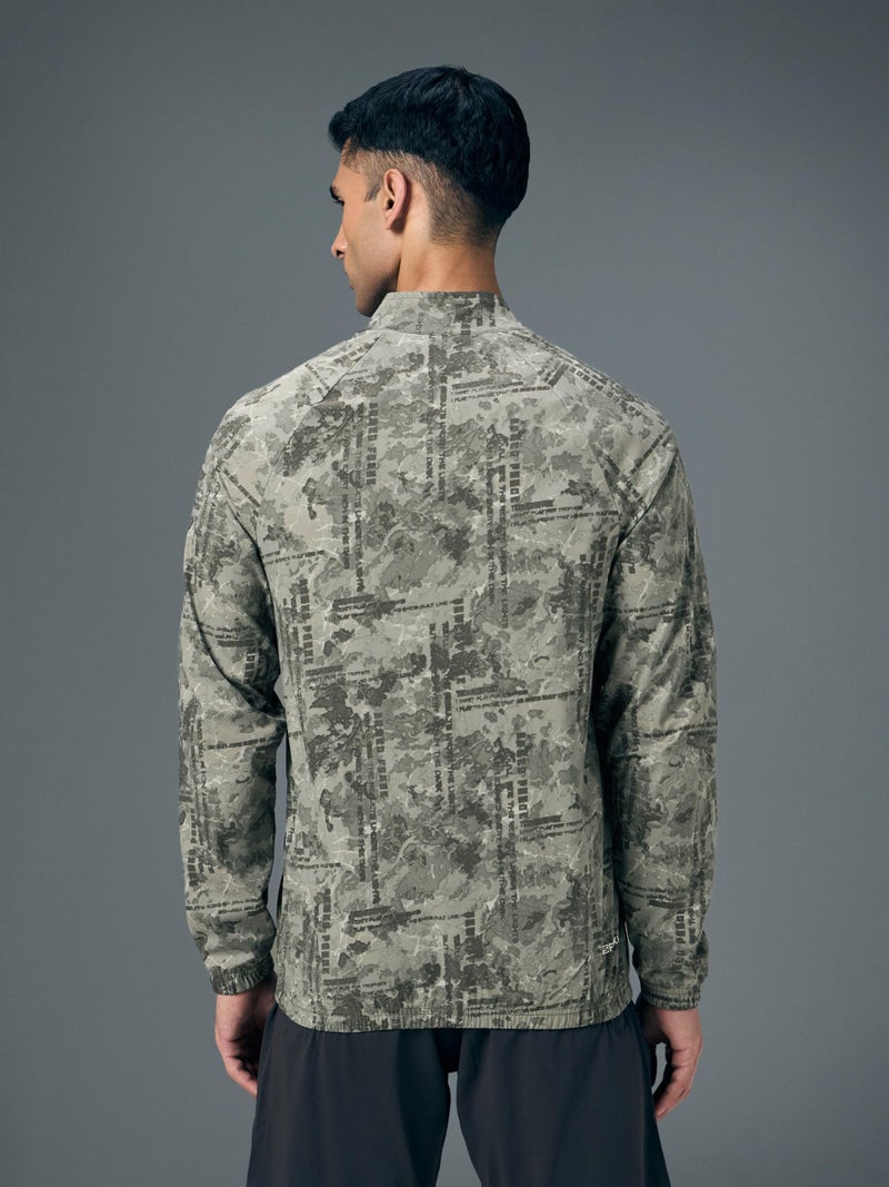TECHNOSPORT Men's Slim Fit All Over Print Jacket for Sports, Gym & Regular Use - (MJPM92SYP005_Smokey Platoon_2XL) - Image 2