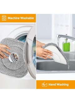 Spin Mop and Bucket with Wringer Set, Square Flat Floor Mop Bucket Set,360 Degree Self Wash Spin Mop with Self Separation Dirty and Clean Water System for Floor Cleaning,Including 2 Cloths - pzsku/Z9B09ACF5A3211EBAD969Z/45/_/1706000404/d66c4509-6d66-448c-804a-2f20197ef221