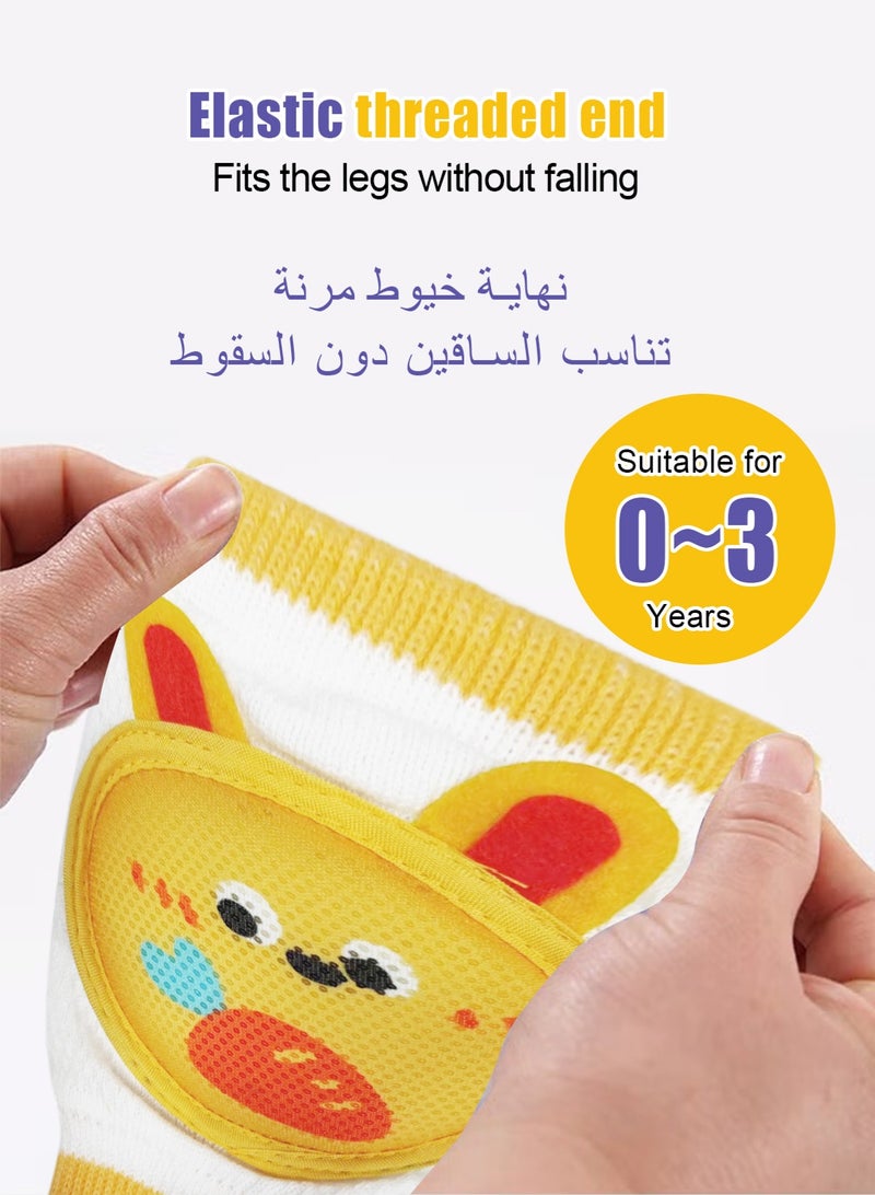 URbazaar 2 Pairs Baby Knee Pads for Crawling, Breathable Summer Baby Crawling Knee Pads, Anti Slip Adjustable Knee Pads, High Elastic Soft Baby Knee Protectors, Leg Warmers for Baby Toddler Girls Boys (Kitten and Bunny) - Image 5