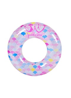 Sparkle & Shine Inflatable Mermaid Ring Float with Shiny Swim Rings and Inflatable Tubes Suitable for Summer Pool Party and Beach Suitable for Kids and Adults  - Image 1