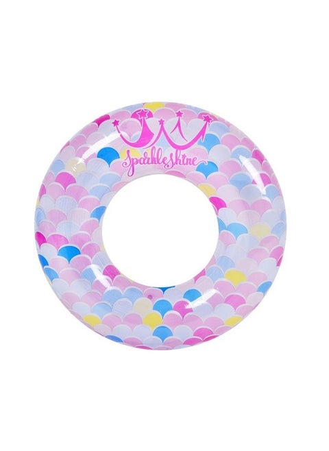 Inflatable Mermaid Ring Float with Shiny Swim Rings and Inflatable Tubes Suitable for Summer Pool Party and Beach Suitable for Kids and Adults