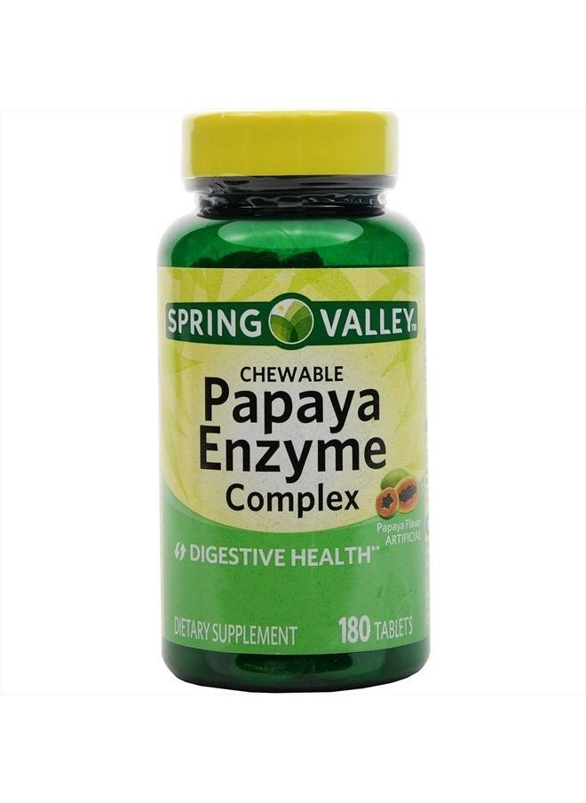 SPRING VALLEY - Papaya Enzyme, 180 Chewable Tablets - Image 1