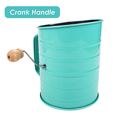Webake Flour Sifter 3 Cup Stainless Steel Baking Sifter with Rotary Hand Crank - Image 3