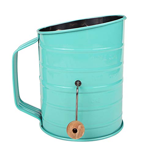 Webake Flour Sifter 3 Cup Stainless Steel Baking Sifter with Rotary Hand Crank - Image 1