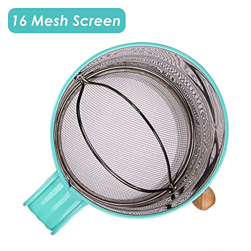 Webake Flour Sifter 3 Cup Stainless Steel Baking Sifter with Rotary Hand Crank - Image 2