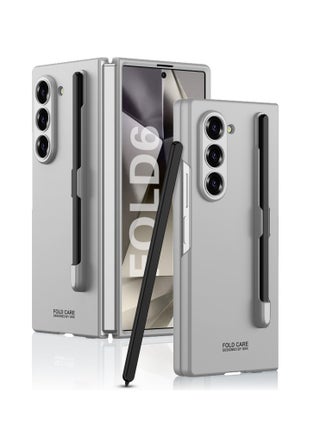 Samsung Galaxy Z Fold 6 Ultra Thin Protective Case with Built-in S Pen Slot, Shockproof PC Back Cover, and Tempered Glass Screen Protection - Slim and Lightweight Design - Silver - pzsku/Z9B09C0EC7F47B5A611B9Z/45/_/1727763952/a89806ca-ebf8-4fe0-ac6a-018f3d8a4479