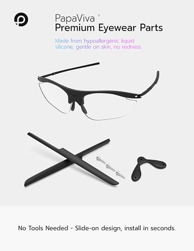PapaViva 1 Pair Replacement Rubber Kits & Screws for Rudy Project Rydon - Black - Image 2