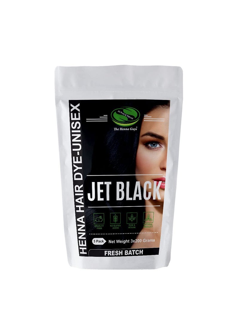 The Henna Guys - Henna Hair & Beard Dye - 100% Natural & Chemical Free - The Henna Guys (3 Pack, Jet Black) - Image 1