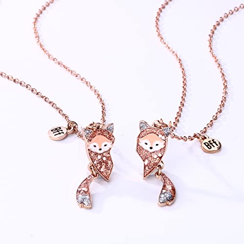 Lezmoii Friendship Necklace Best Friend Necklace Matching Magnetic BFF Necklace for 2 Girls Friendship Gifts (A: Fox) - Image 3