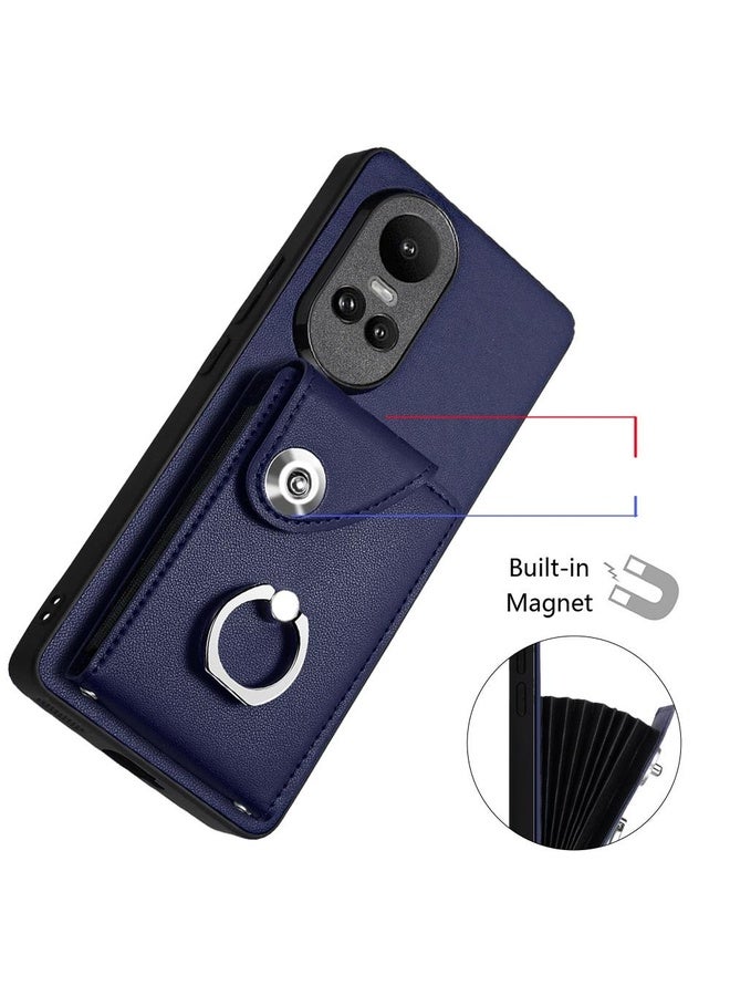 HuHa Case Cover For OPPO Reno10/Reno10 Pro 5G Global Organ Card Bag Ring Holder Phone Case with Long Lanyard(Blue)  - Image 4